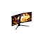 Gebogener AOC Gaming-Monitor mit einem Fantasy-Spielbild auf dem Display vor weißem Hintergrund.
