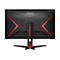 Schwarzer Gaming-Monitor mit roter Akzentuierung, AOC-Logo oben.