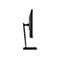 Seitenansicht eines schwarzen Computerbildschirms mit schmalem Rahmen und Standfuß.