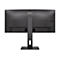 Rückseite eines schwarzen AOC Monitors mit Standfuß vor weißem Hintergrund.