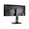 Rückansicht eines schwarzen AOC Monitors mit Standfuß und sichtbaren Anschlüssen vor weißem Hintergrund.