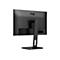 Rückansicht eines schwarzen AOC-Monitors mit Standfuß. Das Logo ist oben zentriert. Anschlüsse sind unten.