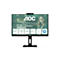 AOC 27-Zoll Professional Monitor mit Webcam und Funktionssymbolen auf dem Display.