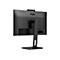 Rückansicht eines schwarzen AOC Monitors mit Standfuß und sichtbaren Anschlüssen vor weißem Hintergrund.