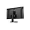 Rückansicht eines schwarzen AOC-Monitors mit AOC-Logo. Der Monitor steht auf einem schwarzen Fuß.