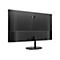 Rückseite eines schwarzen AOC Monitors mit Standfuß und sichtbaren Anschlüssen vor weißem Hintergrund.