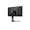 Rückansicht eines schwarzen AOC-Monitors mit silberfarbenem Standfuß. Anschlüsse sind sichtbar, das AOC-Logo oben.