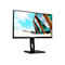 AOC Monitor mit einem Bildschirm, der ein Gebäude mit blauem Himmel und Sonnenlicht zeigt. Der Monitor ist schwarz und steht auf einem schwarzen Fuß.