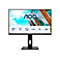 AOC Monitor, 32 Zoll, UHD, mit Standfuß, vor weißem Hintergrund. Logos und Features werden angezeigt.