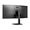 Rückseite eines schwarzen AOC Monitors mit Standfuß vor weißem Hintergrund.
