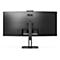 Rückseite eines schwarzen AOC Monitors mit Standfuß vor weißem Hintergrund.