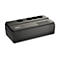 Ein schwarzes APC-USV-Gerät mit Steckdosen. Aufschrift: Battery Backup + Surge Protection.