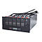 APC USV-Batterieeinheit in schwarzem Rack-Gehäuse mit LCD-Display und mehreren Stromkabeln.