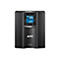 Un onduleur APC Smart-UPS C1000 noir avec un écran bleu affichant 120V.