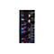 Detailaufnahme eines Serverracks mit roten und blauen Kabeln. Stromkabel, Netzwerk und Server-Hardware.