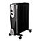 Appareil de chauffage Gutfels HR 32009 sw, 800/1200/2000 W, 3 niveaux, 9 ailettes, poignée de transport, thermostat, roulettes de transport, L 410 x P 230 x H 540 mm, noir