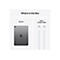 Graues iPad Air mit Apple-Logo und USB-C-Ladekabel, das in der Box enthalten ist.
