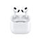 WeiÃŸe AirPods in Ladecase. Beides vor weiÃŸem Hintergrund.