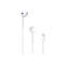 Weiße EarPods mit Lightning-Anschluss vor weißem Hintergrund.