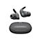 Dunkelgraue kabellose Ohrhörer und Ladecase. Beide mit dem 'b' Logo.