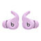 Zwei lavendelfarbene Ohrhörer mit schwarzem "b"-Logo auf weißem Hintergrund.