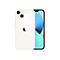 Hellweißes iPhone 13, Rückseite und Bildschirmseite, Apfel-Logo.