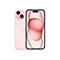 Hellrosa Smartphone, Vorder- und Rückseite, auf weißem Hintergrund. Dual-Kamera hinten, Display mit rosa Hintergrund.