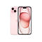 Ein rosafarbenes Smartphone, das von hinten und von vorne gezeigt wird, wobei das Display ein abstraktes rosa Design zeigt.