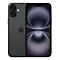 Dunkelgraues Smartphone, Rückseite mit Kamera und Apple-Logo, Vorderseite mit großem Display.