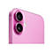 Gros plan d'un smartphone rose. Deux objectifs, un flash et les bords arrondis sont visibles.