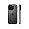 Dunkelgraues iPhone mit drei Kameraobjektiven und Apple-Logo, von vorne und seitlich.