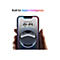 Hand hÃ¤lt iPhone-Smartphone, Display mit Datums- und Uhrzeitanzeige. Text: Built for Apple Intelligence.