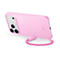 Coque de smartphone rose clair avec cordon, marque "beats".