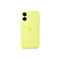 Coque de smartphone jaune avec le logo Apple et les ouvertures pour l'appareil photo.