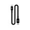 Schwarzes Ladekabel mit Lightning- und USB-C-Anschluss, geflochtenes Kabel, Beats-Logo.