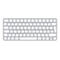 Ein silbernes Apple Magic Keyboard mit weiÃŸen Tasten und einem deutschen Layout, vor weiÃŸem Hintergrund.