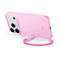 Ein pinkfarbenes Smartphone mit Schutzhülle und Handschlaufe. Auf der Hülle steht "beats".