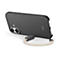 Dunkelgraues Smartphone-Case mit beiger Handschlaufe, Beats-Logo, Nahaufnahme.