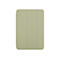 Housse de tablette vert clair, en trois parties, sur fond blanc.