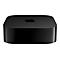 Schwarze Apple TV-Box mit Apple-Logo.