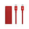 Rotes Beats Ladekabel, USB-C auf USB-C, geflochtenes Kabel, weißes Logo.