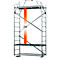 Arbeitsgerüst 1. Aufstockung MONTO® ClimTec, zusätzliche Arbeitshöhe 2 m, höhenverstellbare Belagbühne mit Luke, V-Traverse, bis 200 kg/m², Aluminium