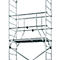 Arbeitsgerüst 2. Aufstockung MONTO® ClimTec, zusätzliche Arbeitshöhe 2 m, höhenverstellbare Belagbühne mit Luke, V-Traverse, bis 200 kg/m², Aluminium