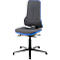 Arbeitsstuhl bimos NEON, Permanentkontakt, Grundmodell ohne Polsterelement, mit Gleitern, Flexband blau