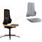 Arbeitsstuhl bimos NEON, Permanentkontakt, Grundmodell ohne Polsterelement, mit Gleitern, Flexband orange