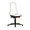 Arbeitsstuhl bimos NEON, Permanentkontakt, Grundmodell ohne Polsterelement, mit Gleitern, Flexband orange