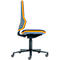 Arbeitsstuhl bimos NEON, Permanentkontakt, Grundmodell ohne Polsterelement, mit Rollen, Flexband orange