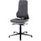 Arbeitsstuhl bimos NEON, Synchronmechanik, Grundmodell ohne Polsterelement, mit Gleitern, Flexband grau