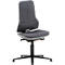 Arbeitsstuhl bimos NEON, Synchronmechanik, Grundmodell ohne Polsterelement, mit Gleitern, Flexband grau