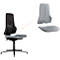 Arbeitsstuhl bimos NEON, Synchronmechanik, Grundmodell ohne Polsterelement, mit Gleitern, Flexband grau